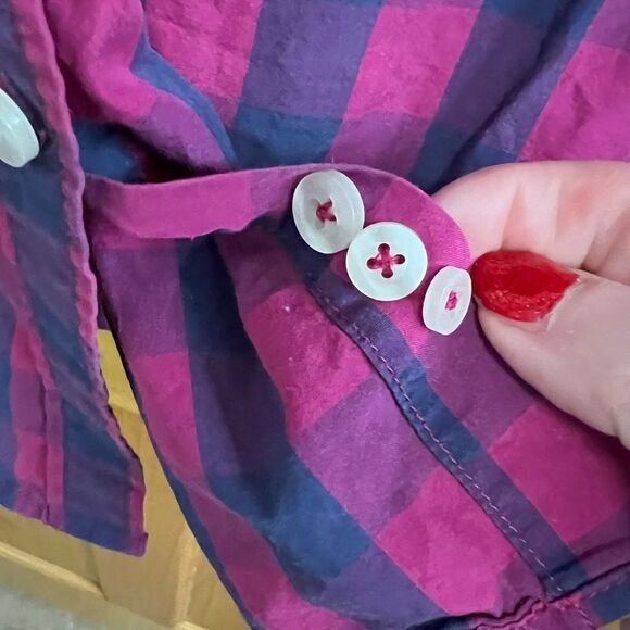 American Eagle purple and navy button down shirt - Picture 4 of 6
